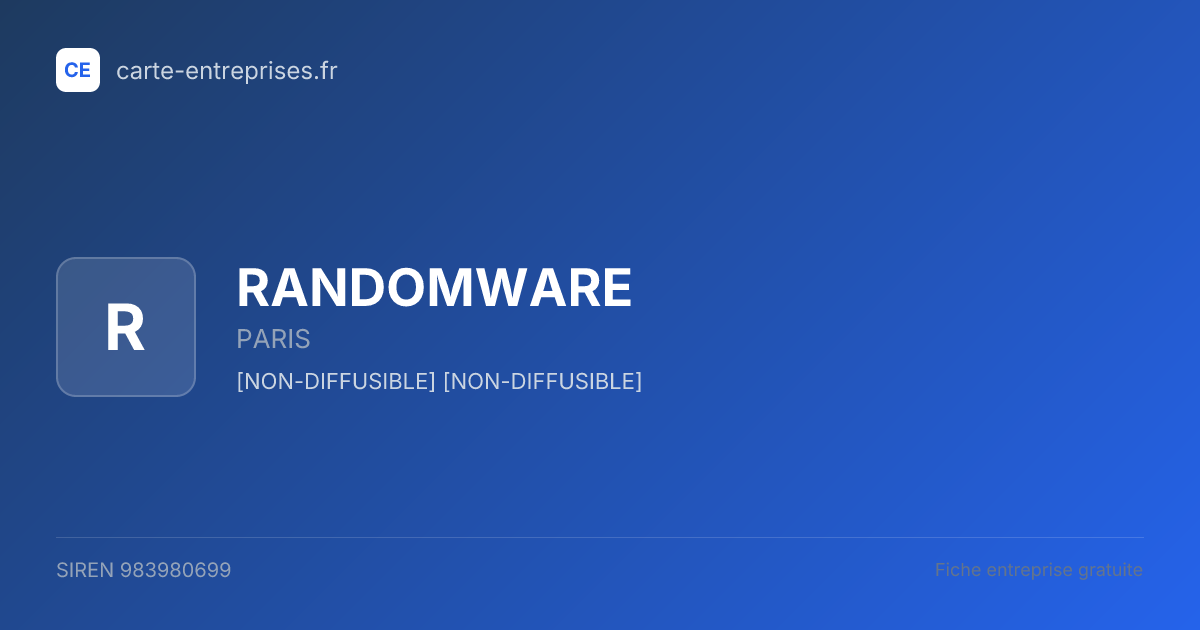 RANDOMWARE — 983980699 — fiche entreprise