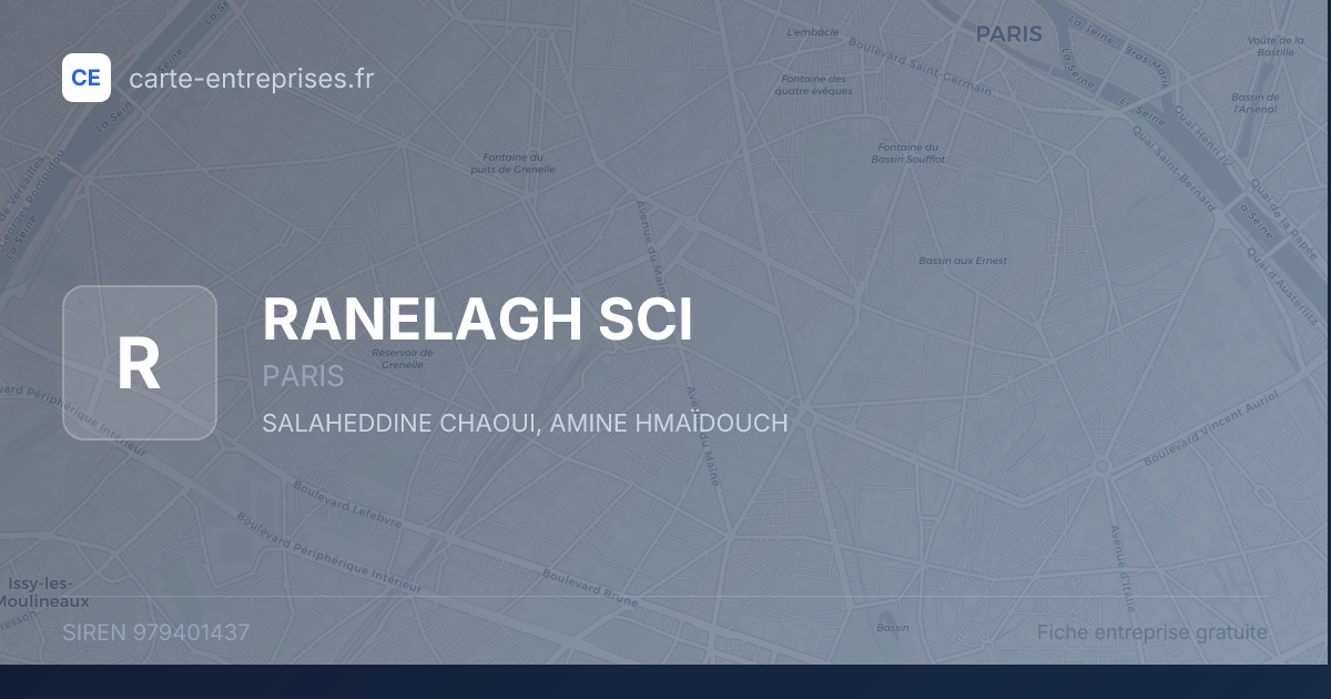 RANELAGH SCI — 979401437 — fiche entreprise