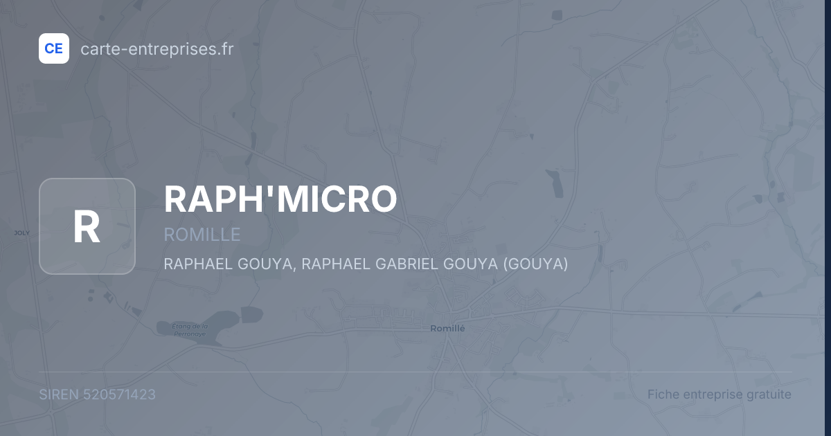 RAPH'MICRO — 520571423 — fiche entreprise