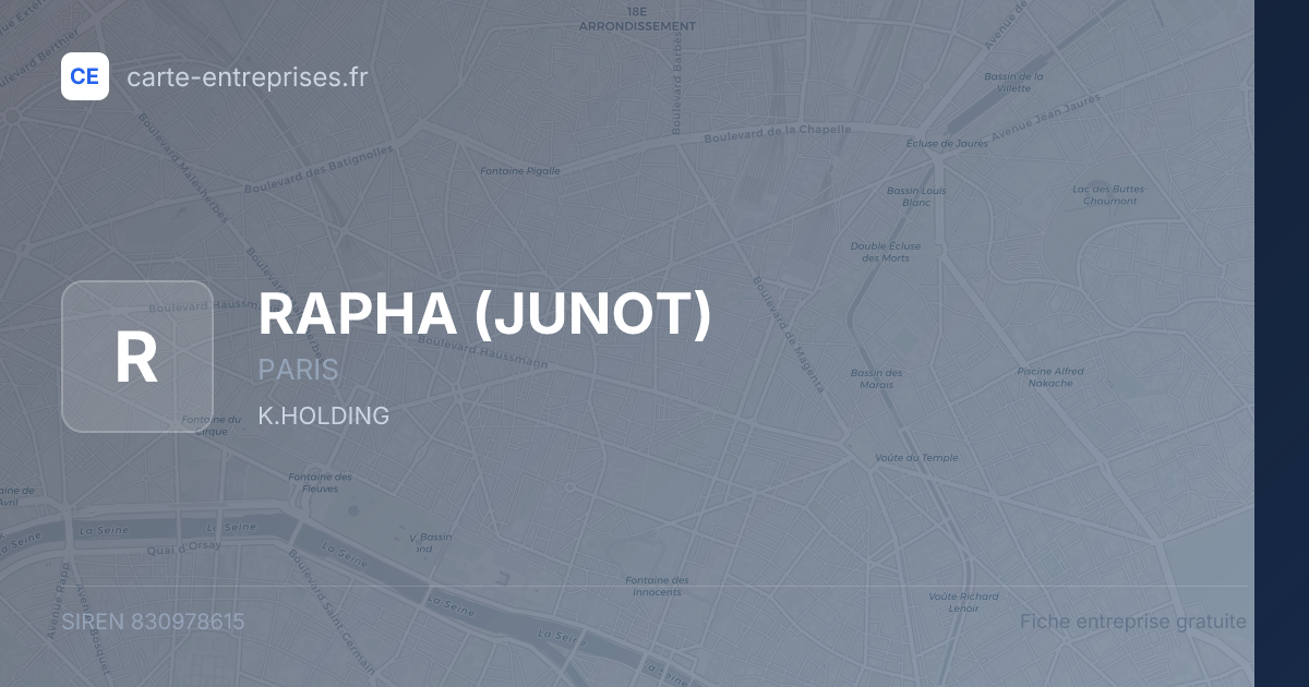 RAPHA (JUNOT) — 830978615 — fiche entreprise