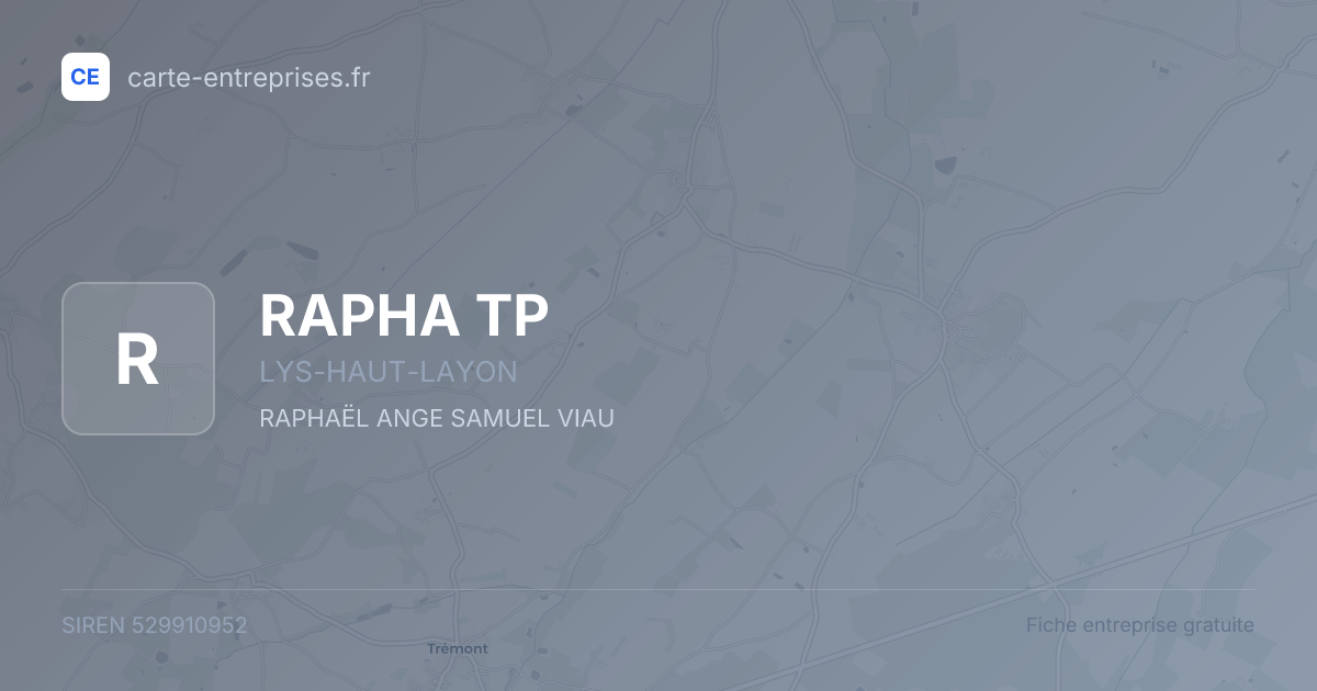 RAPHA TP — 529910952 — fiche entreprise