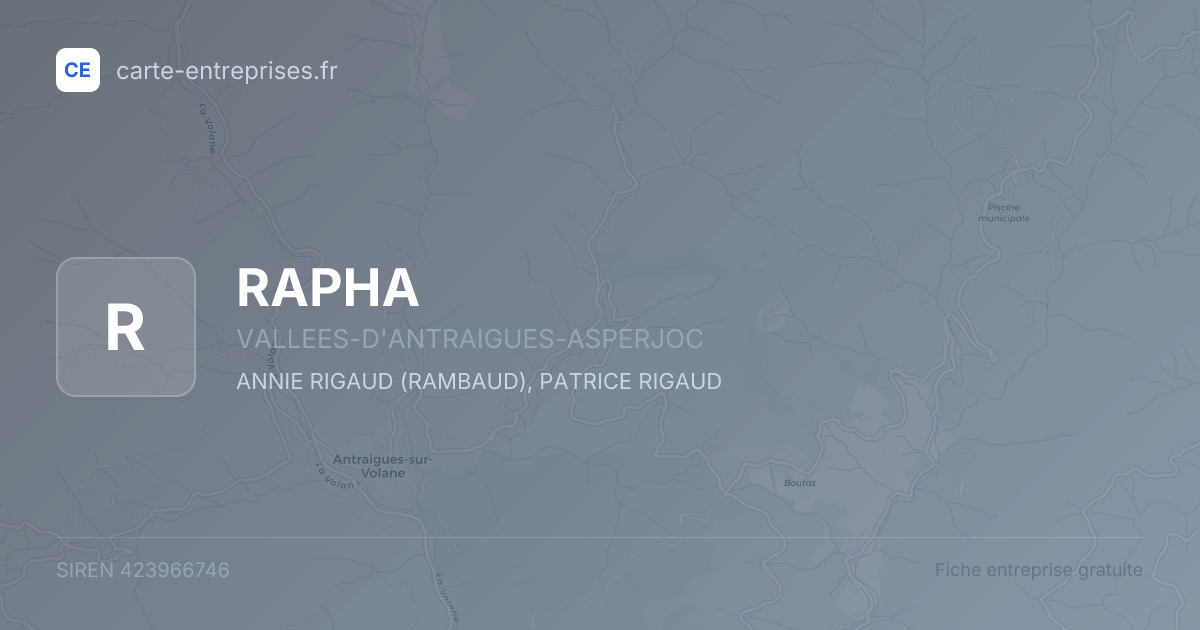RAPHA — 423966746 — fiche entreprise