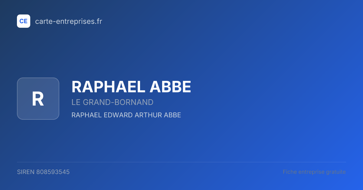 RAPHAEL ABBE — 808593545 — fiche entreprise