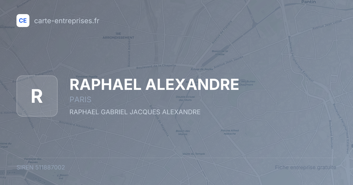 RAPHAEL ALEXANDRE — 511887002 — fiche entreprise