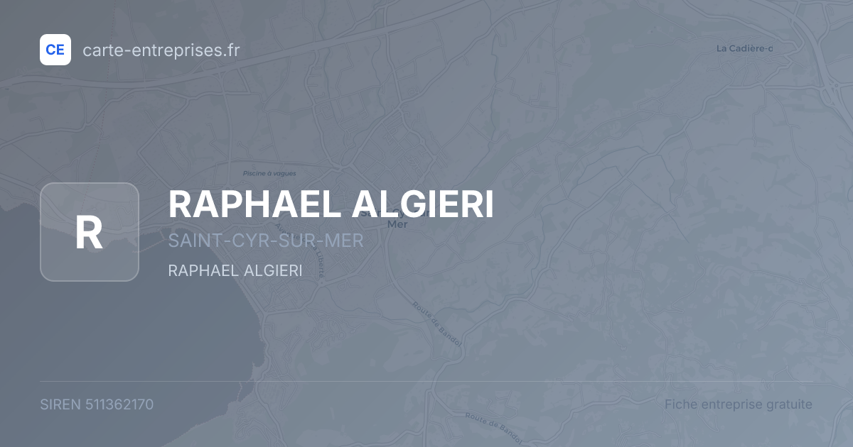 RAPHAEL ALGIERI — 511362170 — fiche entreprise