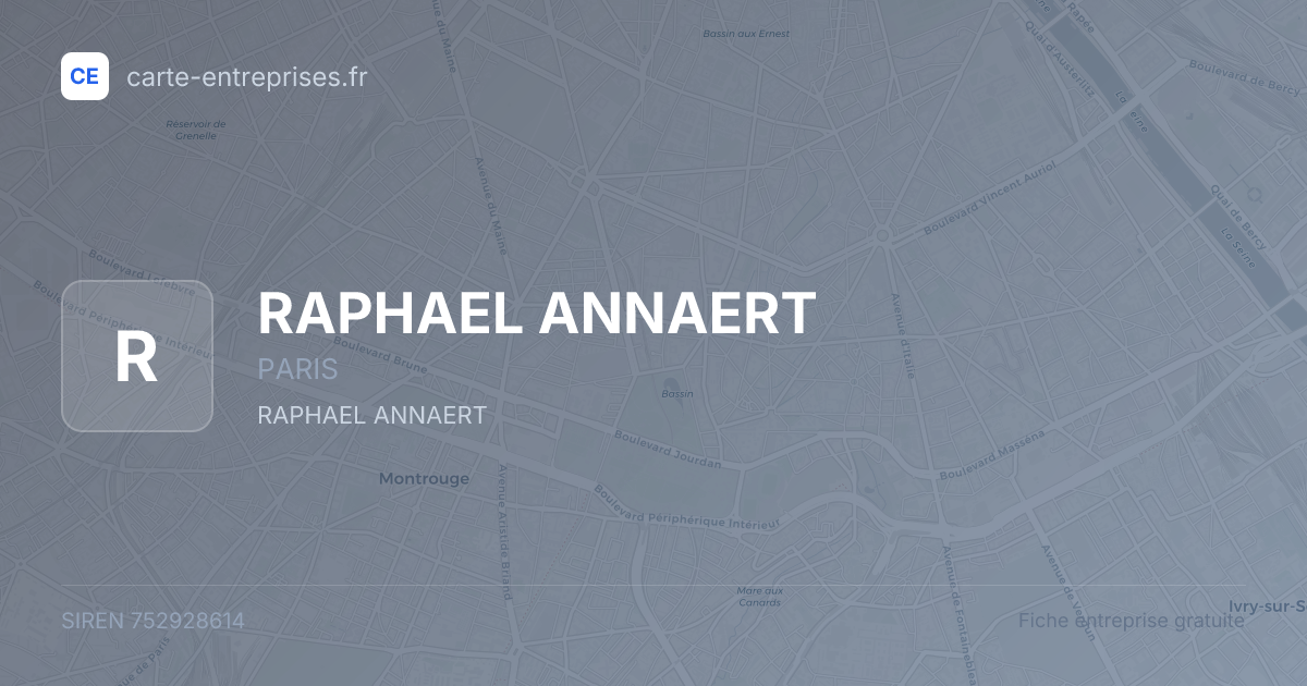 RAPHAEL ANNAERT — 752928614 — fiche entreprise