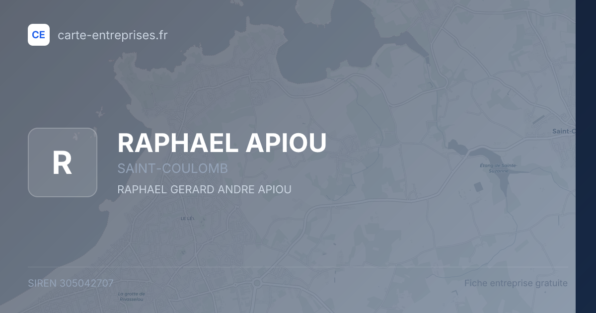 RAPHAEL APIOU — 305042707 — fiche entreprise
