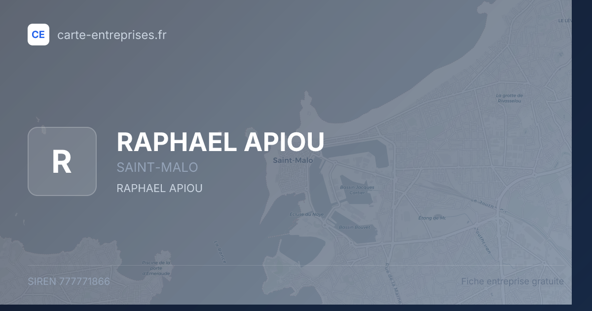 RAPHAEL APIOU — 777771866 — fiche entreprise
