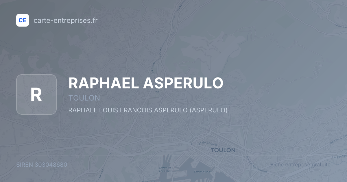 RAPHAEL ASPERULO — 303048680 — fiche entreprise
