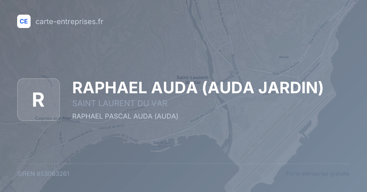 RAPHAEL AUDA (AUDA JARDIN) — 853063261 — fiche entreprise