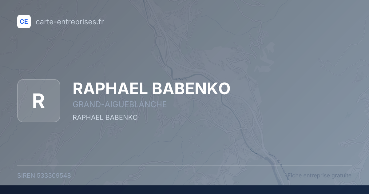 RAPHAEL BABENKO — 533309548 — fiche entreprise