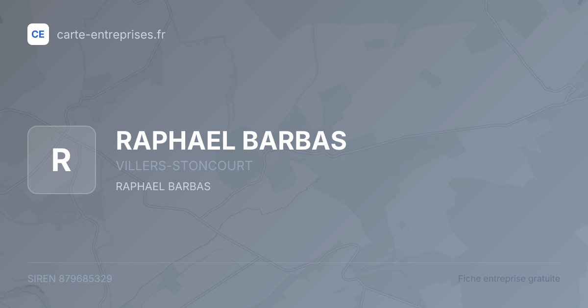 RAPHAEL BARBAS — 879685329 — fiche entreprise