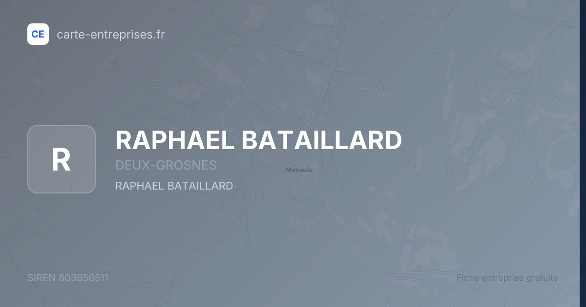 RAPHAEL BATAILLARD — 803656511 — fiche entreprise