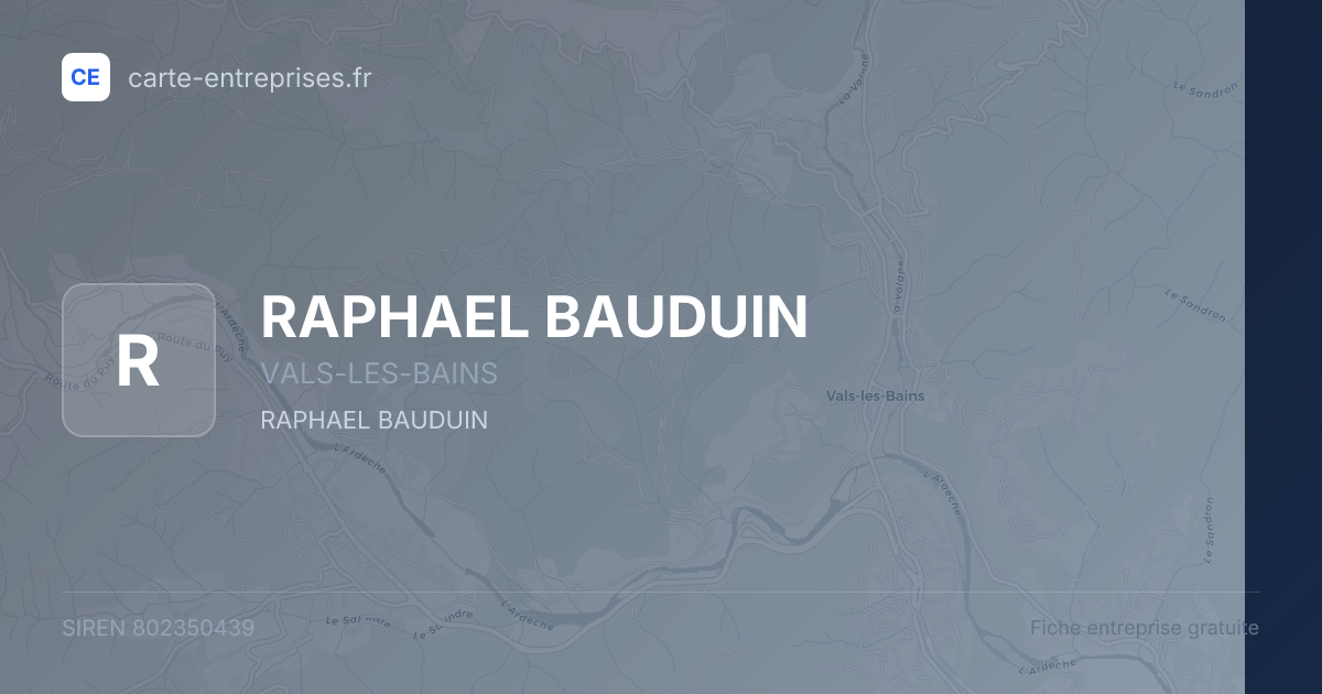 RAPHAEL BAUDUIN — 802350439 — fiche entreprise