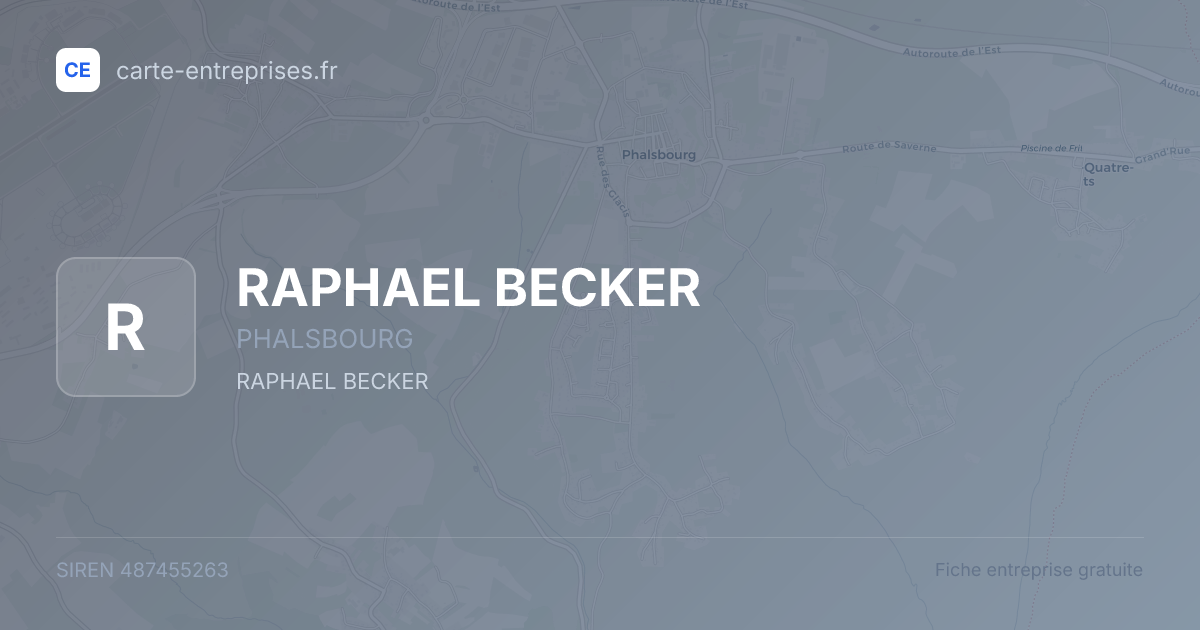 RAPHAEL BECKER — 487455263 — fiche entreprise