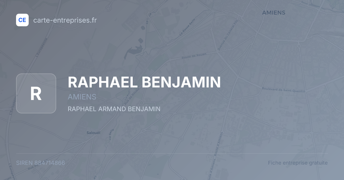 RAPHAEL BENJAMIN — 884714866 — fiche entreprise