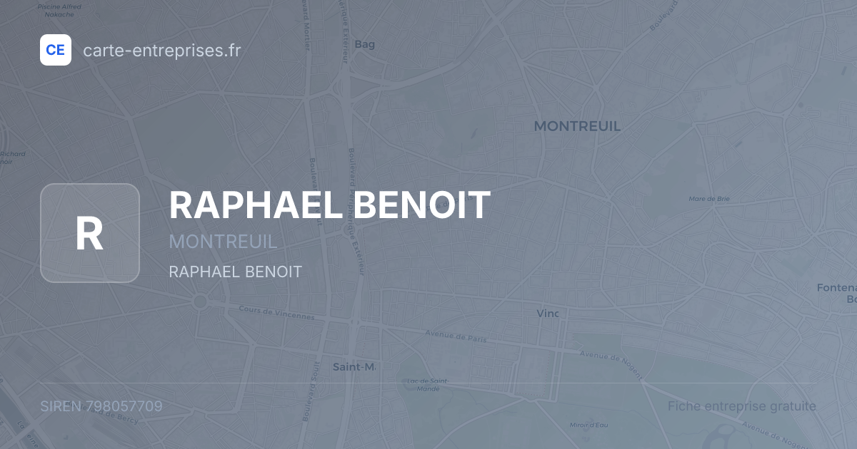 RAPHAEL BENOIT — 798057709 — fiche entreprise