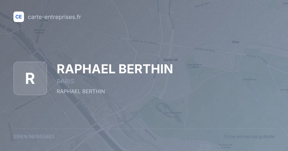 RAPHAEL BERTHIN — 981955883 — fiche entreprise