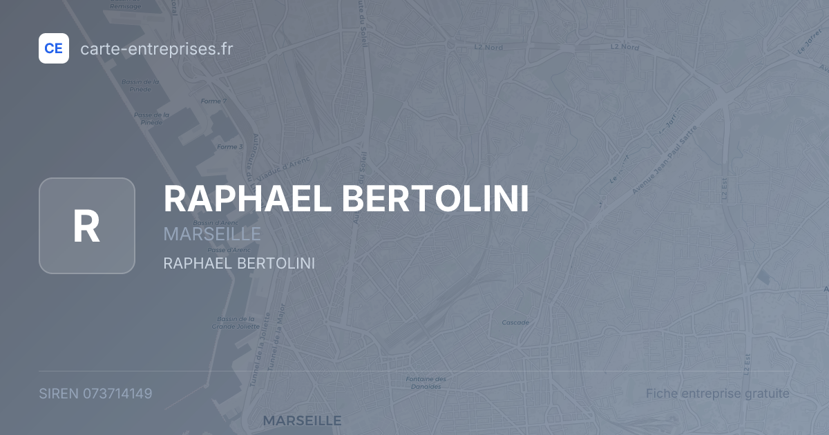 RAPHAEL BERTOLINI — 073714149 — fiche entreprise