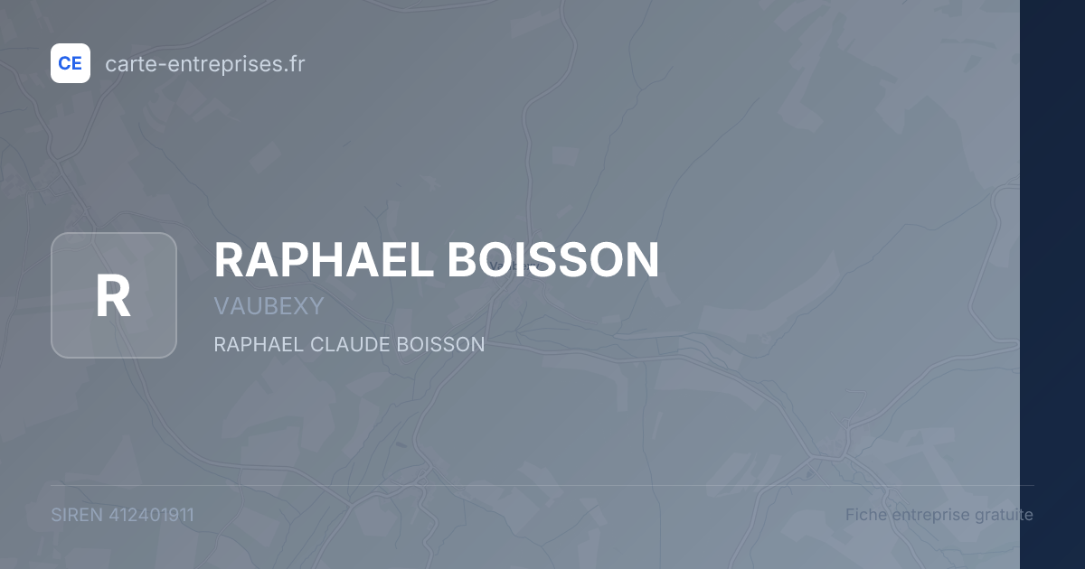 RAPHAEL BOISSON — 412401911 — fiche entreprise