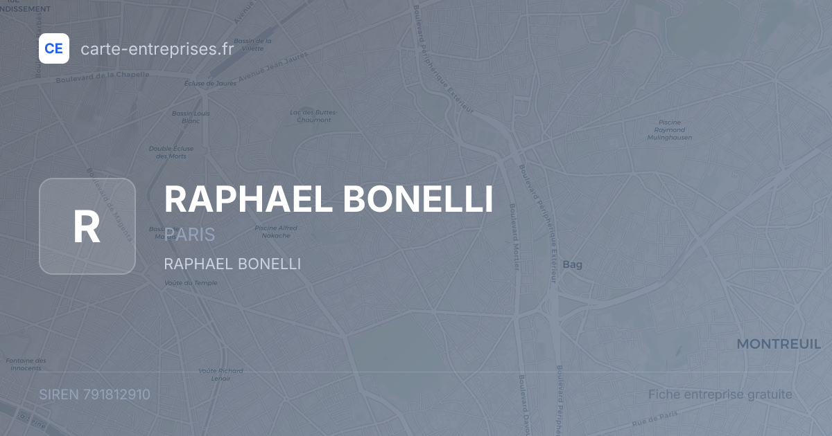 RAPHAEL BONELLI — 791812910 — fiche entreprise