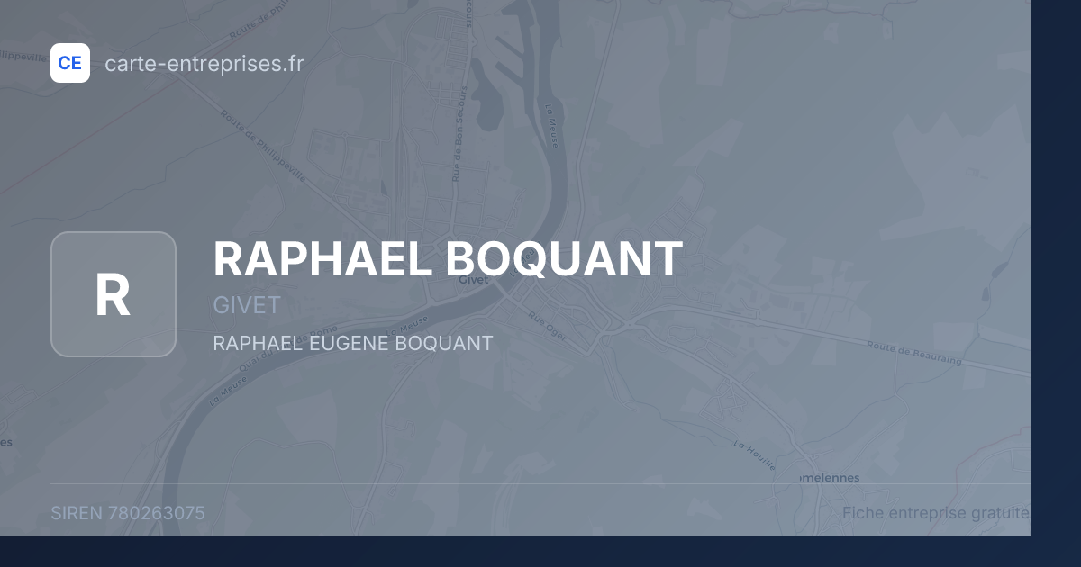 RAPHAEL BOQUANT — 780263075 — fiche entreprise