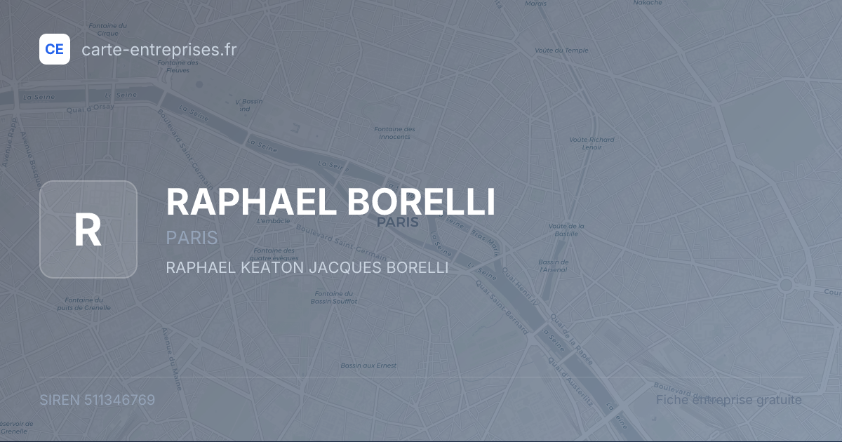 RAPHAEL BORELLI — 511346769 — fiche entreprise