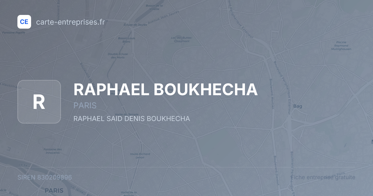 RAPHAEL BOUKHECHA — 830209896 — fiche entreprise