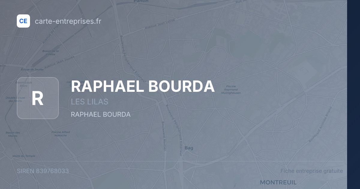 RAPHAEL BOURDA — 839768033 — fiche entreprise