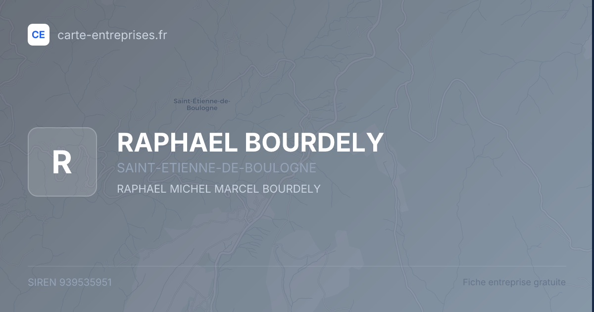 RAPHAEL BOURDELY — 939535951 — fiche entreprise