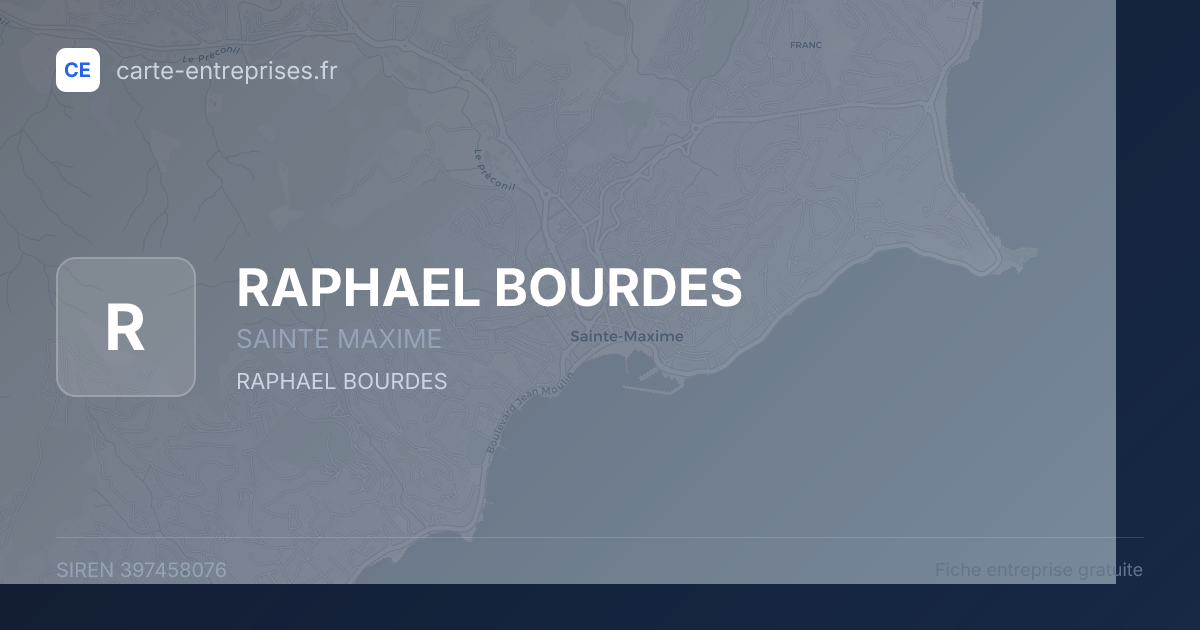 RAPHAEL BOURDES — 397458076 — fiche entreprise