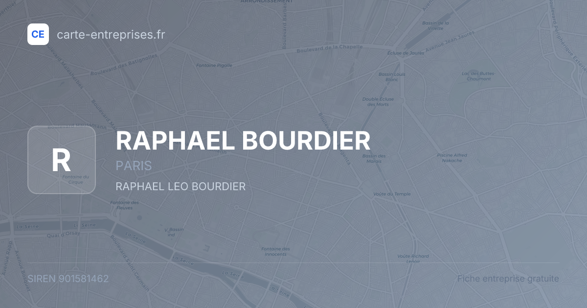 RAPHAEL BOURDIER — 901581462 — fiche entreprise