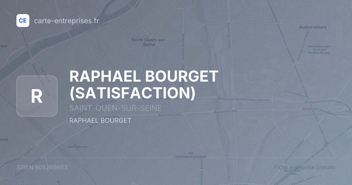 RAPHAEL BOURGET (SATISFACTION) — 805269883 — fiche entreprise