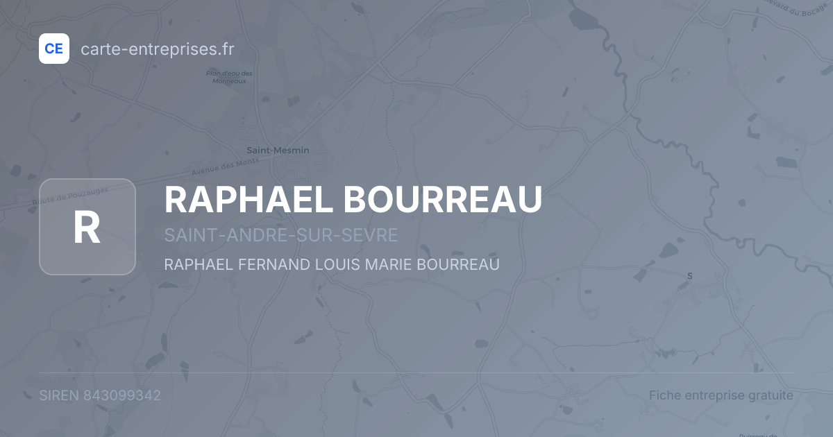 RAPHAEL BOURREAU — 843099342 — fiche entreprise