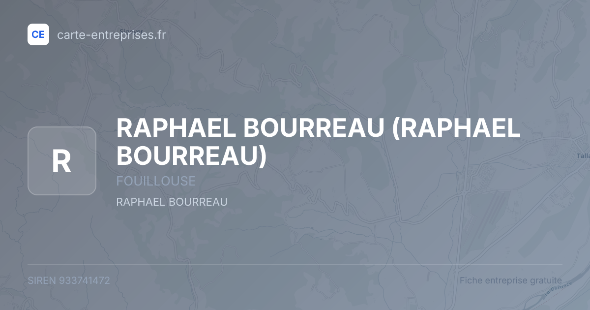 RAPHAEL BOURREAU — 933741472 — fiche entreprise