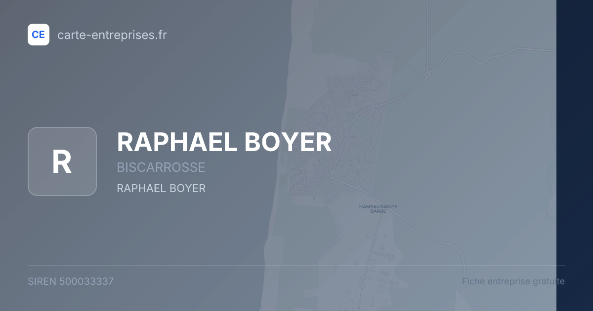 RAPHAEL BOYER — 500033337 — fiche entreprise