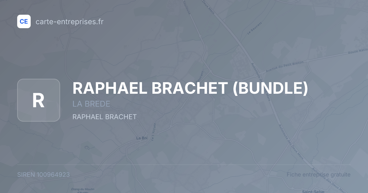 RAPHAEL BRACHET (BUNDLE) — 100964923 — fiche entreprise