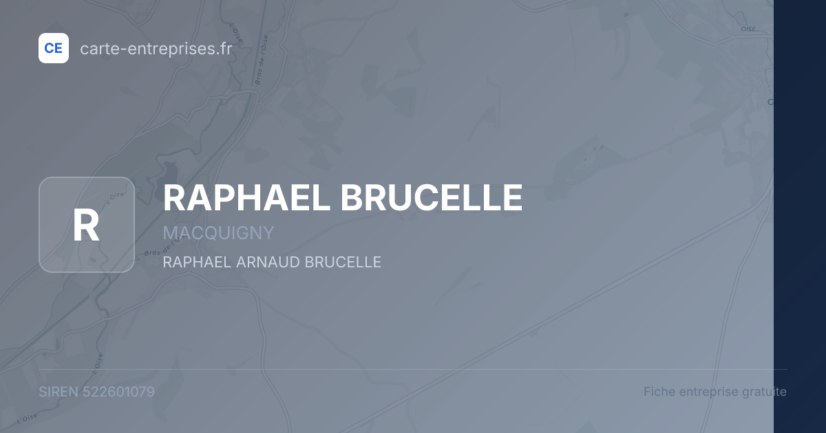 RAPHAEL BRUCELLE — 522601079 — fiche entreprise