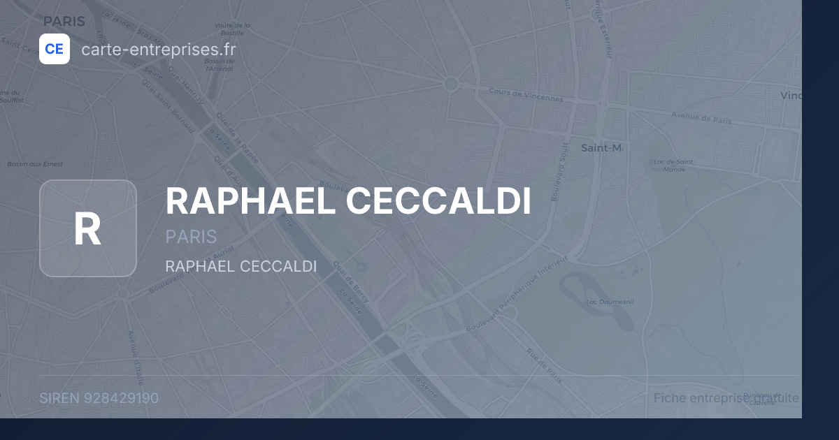 RAPHAEL CECCALDI — 928429190 — fiche entreprise