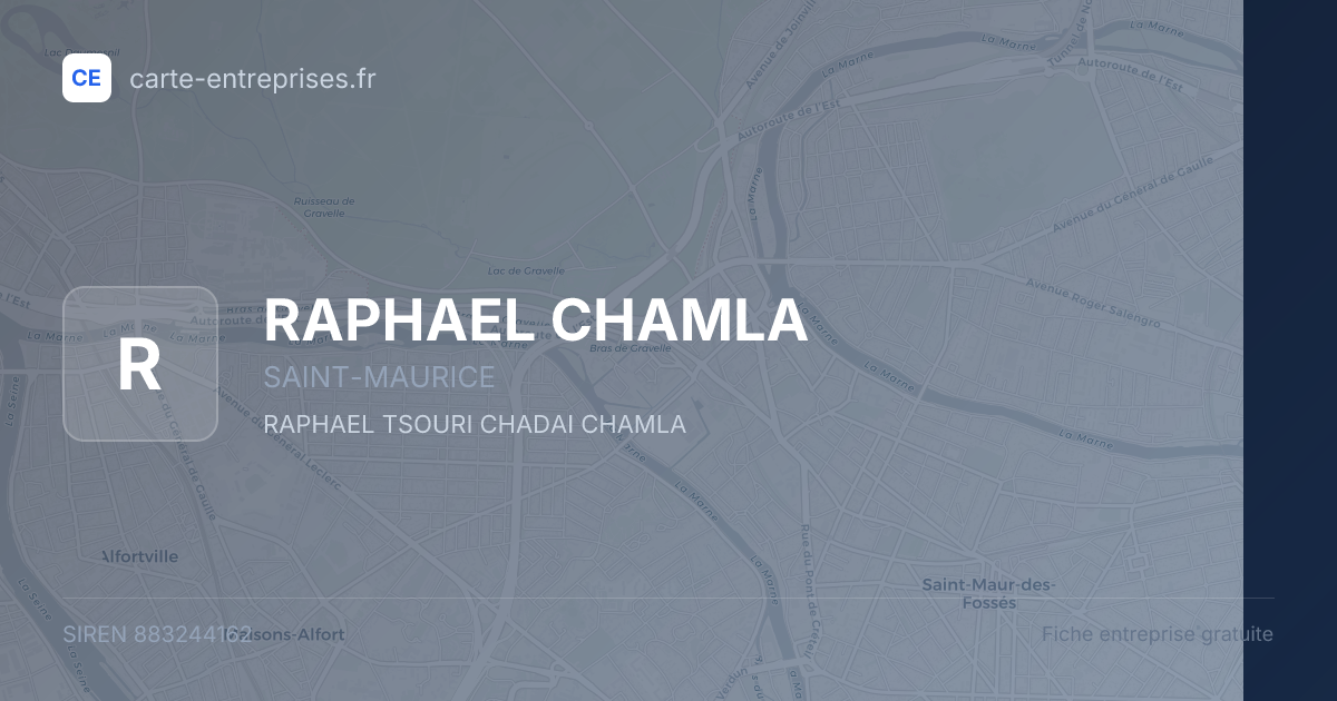 RAPHAEL CHAMLA — 883244162 — fiche entreprise