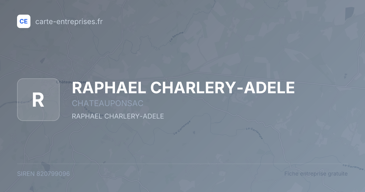 RAPHAEL CHARLERY-ADELE — 820799096 — fiche entreprise