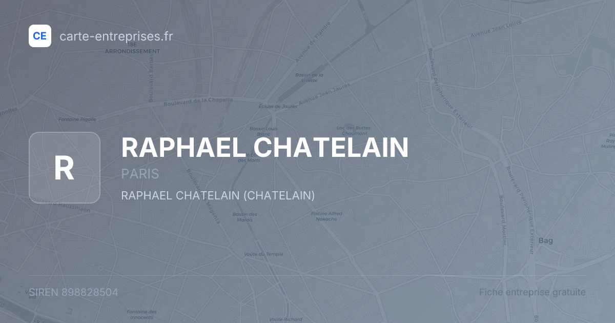 RAPHAEL CHATELAIN — 898828504 — fiche entreprise