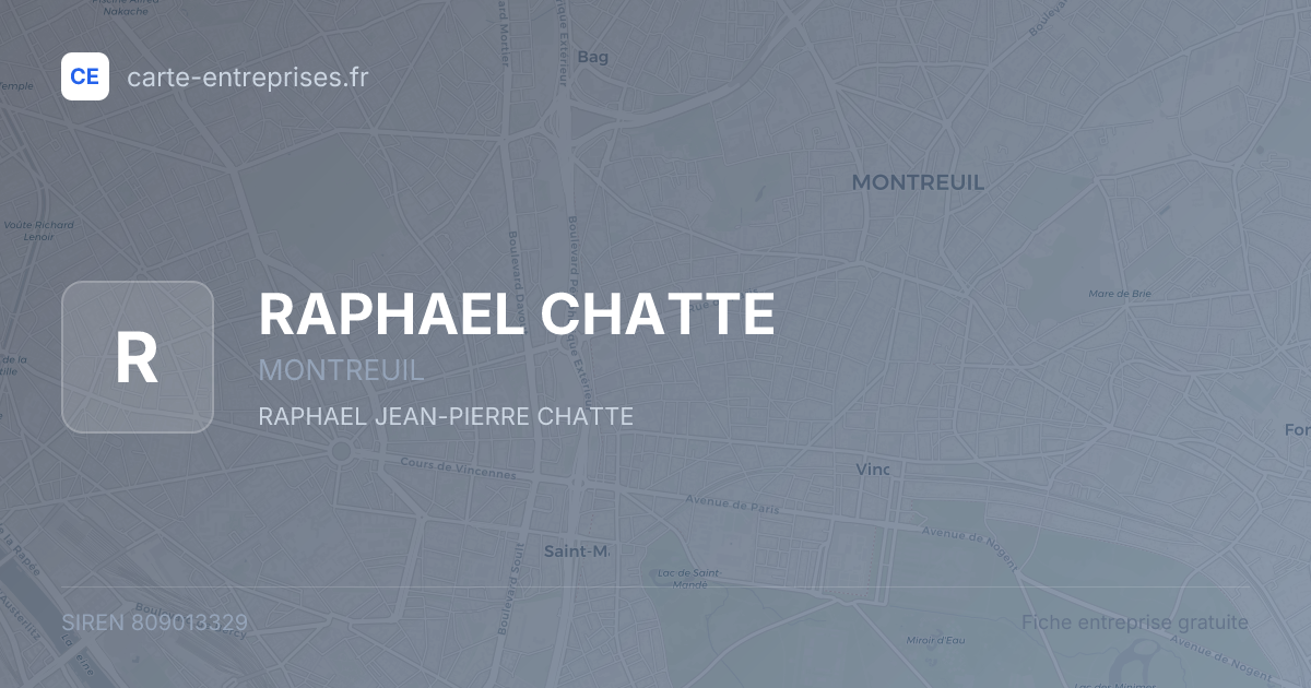 RAPHAEL CHATTE — 809013329 — fiche entreprise