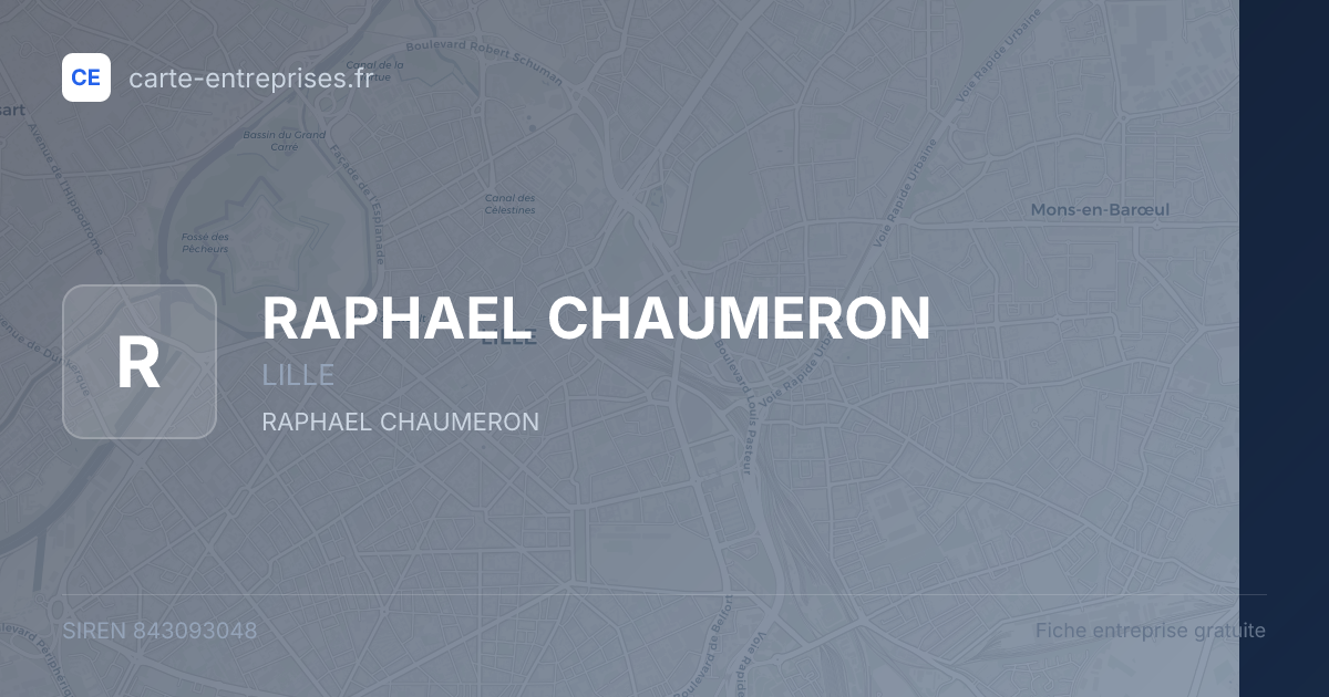 RAPHAEL CHAUMERON — 843093048 — fiche entreprise