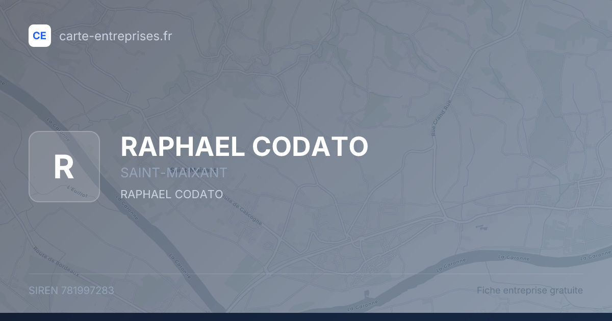 RAPHAEL CODATO — 781997283 — fiche entreprise