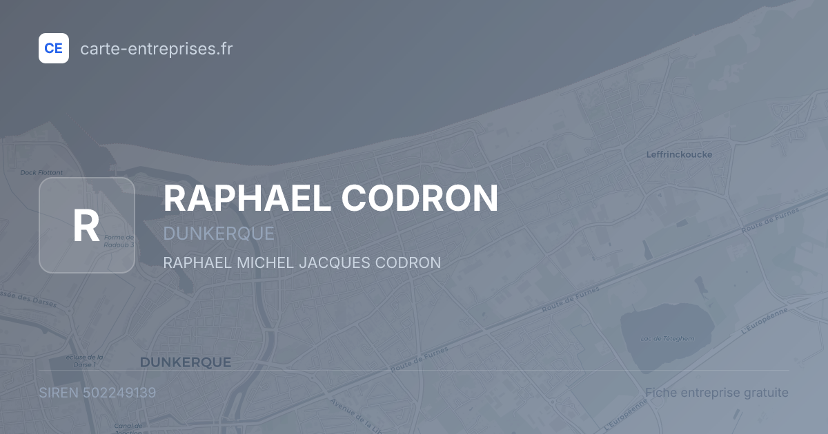 RAPHAEL CODRON — 502249139 — fiche entreprise