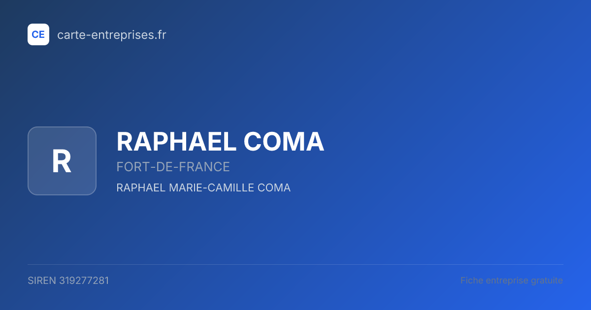 RAPHAEL COMA — 319277281 — fiche entreprise
