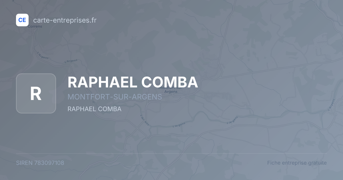 RAPHAEL COMBA — 783097108 — fiche entreprise