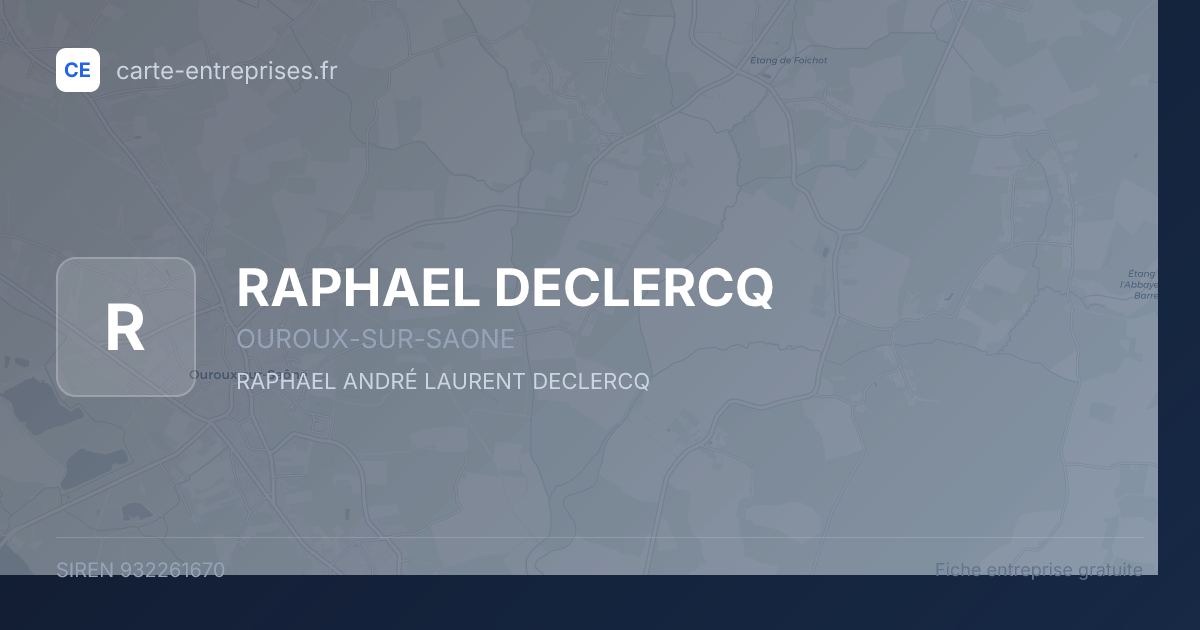 RAPHAEL DECLERCQ — 932261670 — fiche entreprise