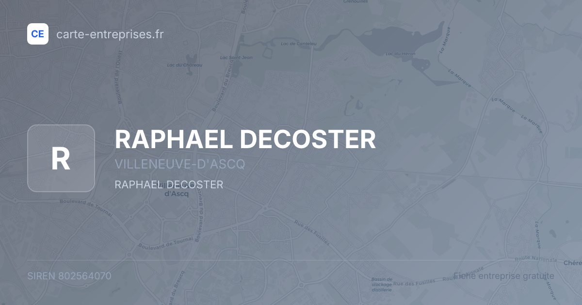 RAPHAEL DECOSTER — 802564070 — fiche entreprise